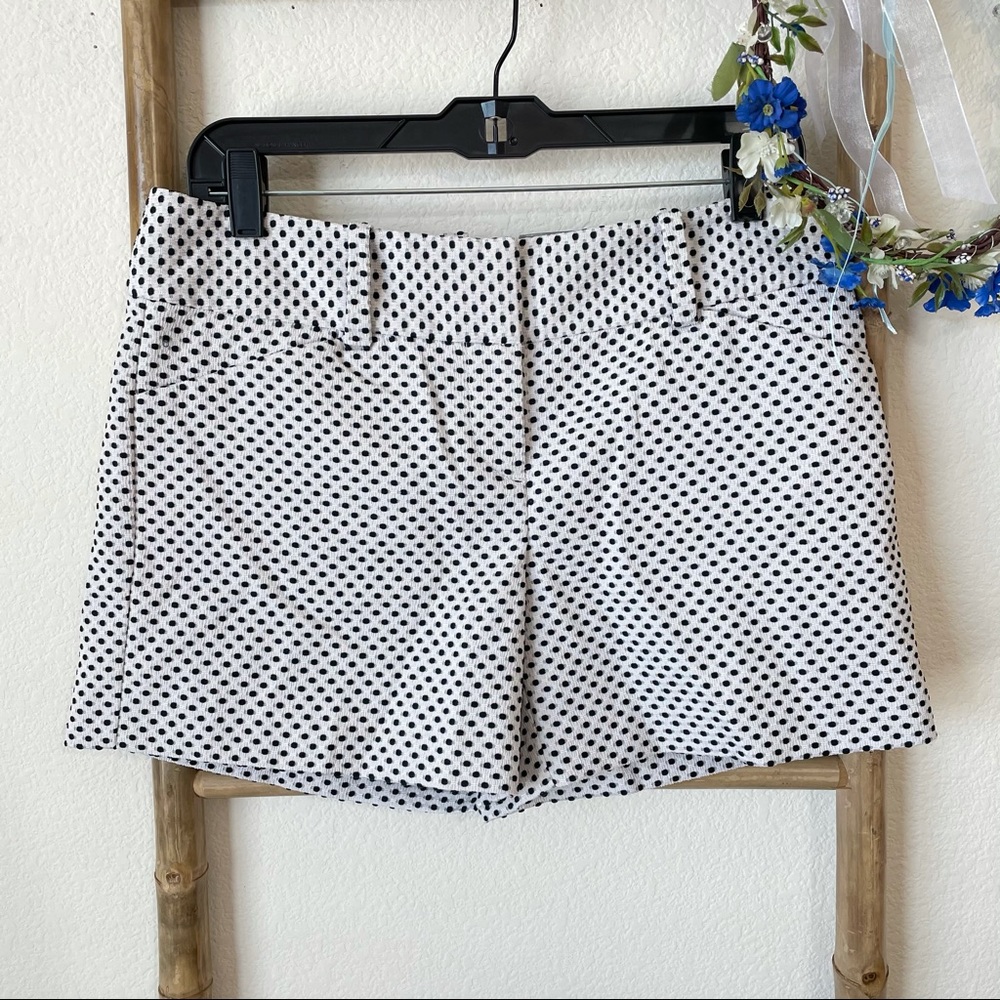 NWT Ann Taylor Black & White Dot Textured Short